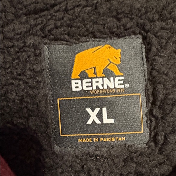 Berne Burgundy Men’s Coat with Black Sherpa Lining Workwear XL - Picture 2 of 10